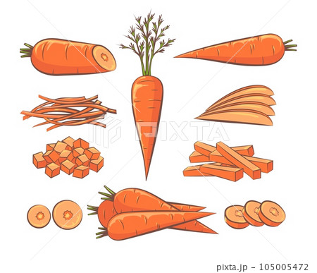 Carrot cartoon set 105005472