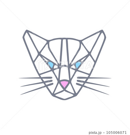 Cat's head. Vector simple geometric isolated illustration. 105006071