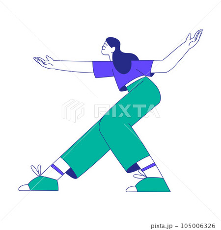 Young Woman Character at the Crossroads Standing and Thinking Vector Illustration 105006326