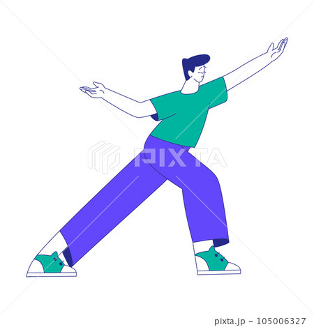 Young Man Character at the Crossroads Standing and Thinking Vector Illustration Young Man Character at the Crossroads Standing and Thinking Vector Illustration 105006327
