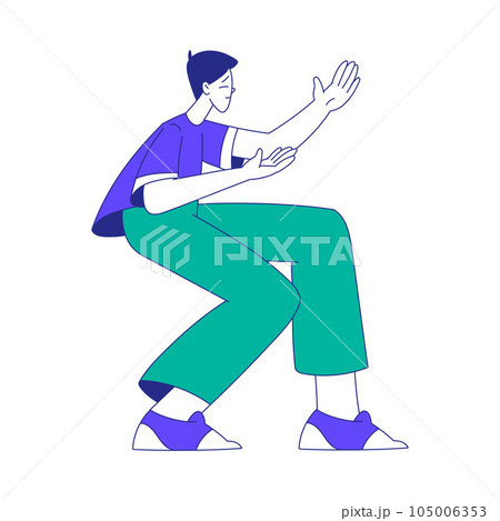 Young Man Character at the Crossroads Standing and Thinking Vector Illustration 105006353