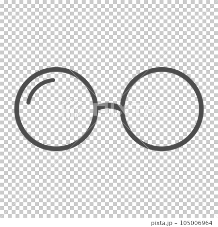 Round glasses simple line drawing vector icon illustration Round glasses simple line drawing vector icon illustration 105006964