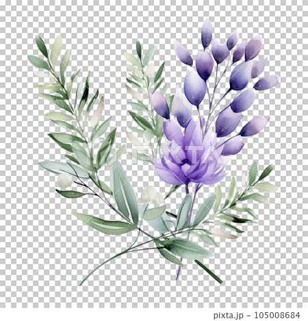 Watrcolor lavender background. Illustration AI Generative 105008684
