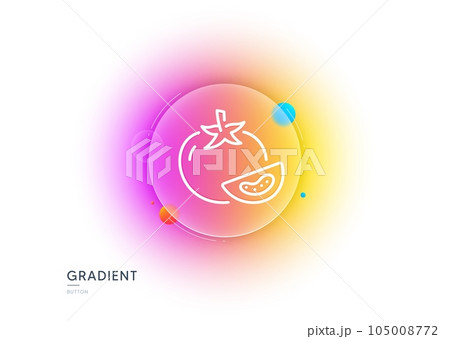 Tomato line icon. Gradient blur button with glassmorphism. Vegetable food sign. Diet nutrition symbol. Transparent glass design. Tomato line icon. Vector Tomato line icon. Gradient blur button with glassmorphism. Vegetable food sign. Diet nutrition symbol. Transparent glass design. Tomato line icon. Vector 105008772