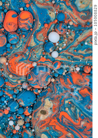 Marbles in Abstract Acrylic and Oil Pour 105008829