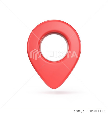 Red map pointer 3D 105011122