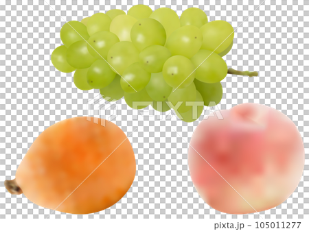 夏フルーツ3種 「ビワの実」「桃」「ブドウ」シャインマスカット 105011277