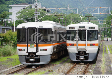 快速さわやかウォーキング373系と313系 御殿場線 山北駅 105011972