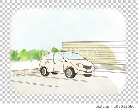 駐車場に駐車している自動車 駐車場に駐車している自動車 105012066