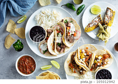 Mexican street food variety Mexican street food variety 105012942