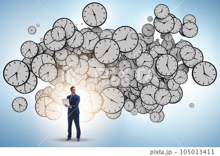 Time management concept with businessman Time management concept with businessman 105013411