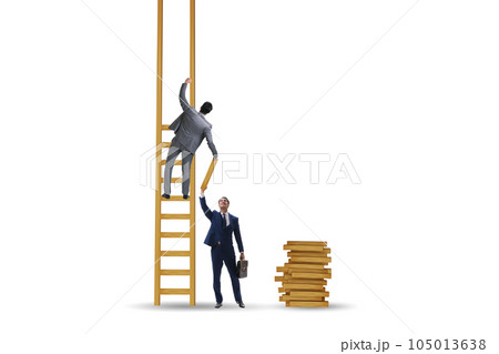 Teamwork concept with colleagues helping each other 105013638