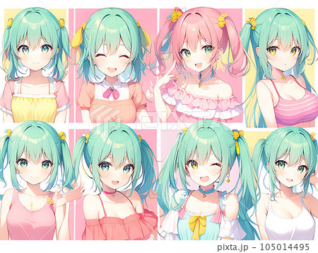 女の子のイラスト素材 105014495