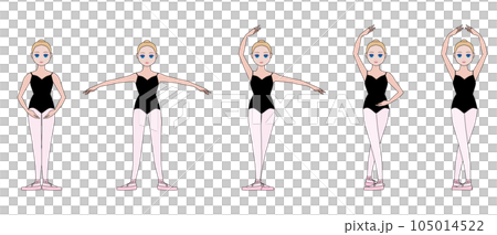 舞者插畫集_古典芭蕾姿勢_帶主線 105014522
