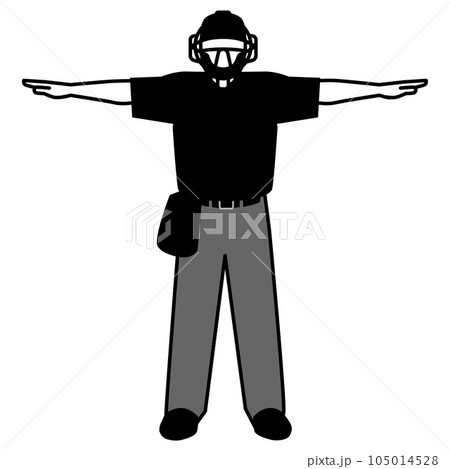 セーフポーズをする野球球審 105014528