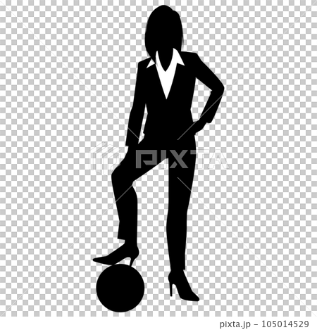 Soccer ball and female businessman 105014529