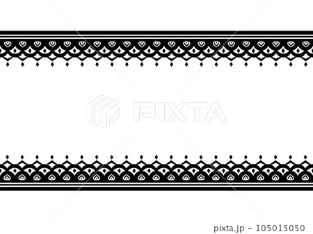 インド風の飾りフレーム。ベクターデータ。のイラスト素材 [105015050