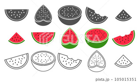 Watermelon slice symbols 105015351