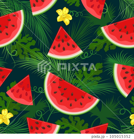 Watermelon tropical seamless pattern 105015352