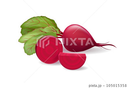 Realistic ripe beetroot vegetable 105015358