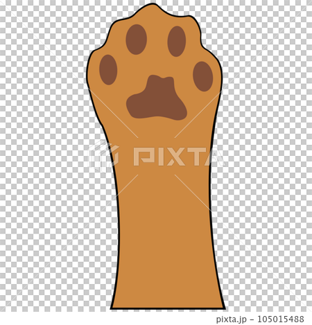Cat leg clipart icon flat design on transparent background, animal isolated clipping path element Cat leg clipart icon flat design on transparent background, animal isolated clipping path element 105015488