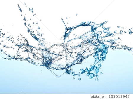 抽象的な波と水しぶきの3dイラスト 抽象的な波と水しぶきの3dイラスト 105015943