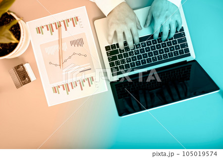 businessman dealing with finance and calculating the cost of investment in real estate and other tax system. 105019574