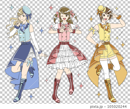 女性アイドルユニットのイラスト素材 [105020244] - PIXTA