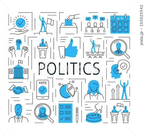 Politics and elections poster in line style 105020542