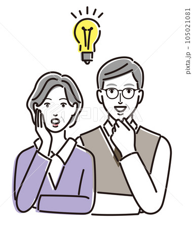 名案が閃いたシニア夫婦 105021081