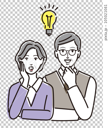 名案が閃いたシニア夫婦 105021081