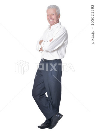 portrait of senior man posing isolated portrait of senior man posing isolated 105021392