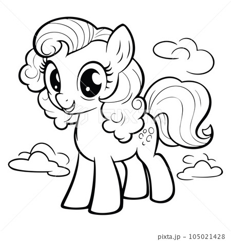 Kawaii Pony Coloring Page 105021428