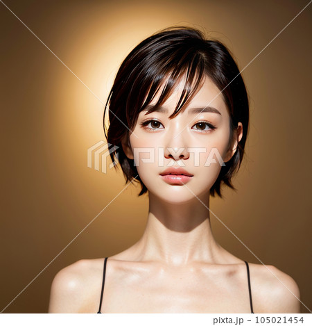 AI生成画像【人物】ショートヘアの女性のイラスト素材 [105021454] - PIXTA