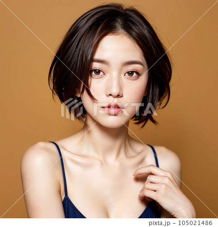 AI生成画像【人物】ショートヘアの女性 AI生成画像【人物】ショートヘアの女性 105021486