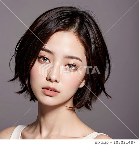 AI生成画像【人物】ショートヘアの女性 105021487