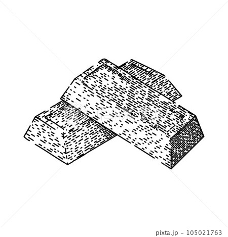old treasure gold bar sketch hand drawn vector old treasure gold bar sketch hand drawn vector 105021763