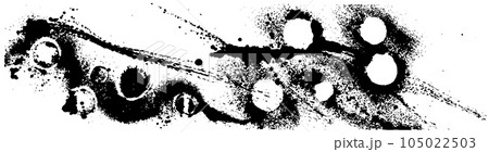 宇宙　銀河　太陽系惑星　手書きの毛筆イラスト 105022503