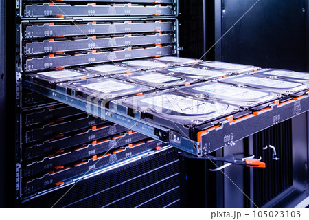 analyzing corrupted data inside damaged hard disk cluster - cloud storage concept 105023103