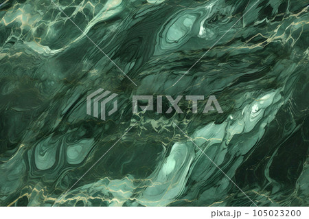 seamless green marble texture with black and white veins, neural network generated image 105023200