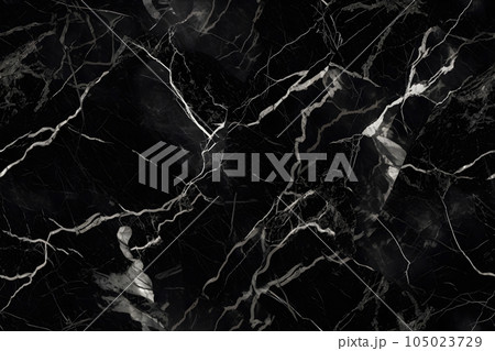 seamless black marble texture with golden veins, neural network generated image 105023729