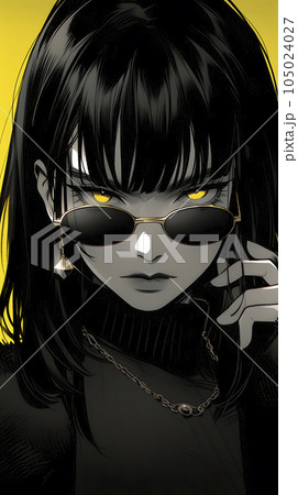 イラスト原画 「サングラスの娘」 イラスト原画 「サングラスの娘」