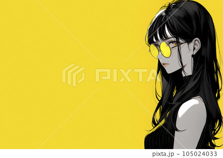 人物画 サングラスをかけた女性 サングラスをかけた女性 イラスト素材