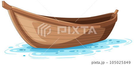 Wooden Boat Isolated on White Backgroundのイラスト素材 [105025849] - PIXTA