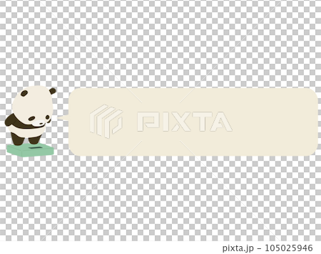 A panda on a scale. with speech bubble 105025946