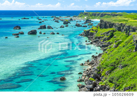 沖縄県宮古島 夏の東平安名崎 沖縄県宮古島 夏の東平安名崎 105026609