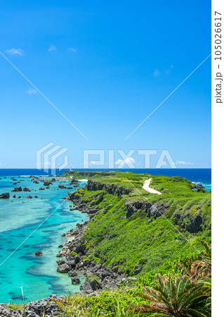 沖縄県宮古島 夏の東平安名崎 沖縄県宮古島 夏の東平安名崎 105026617