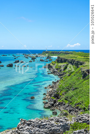 沖縄県宮古島　夏の東平安名崎 105026641
