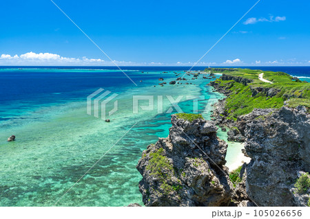 沖縄県宮古島 夏の東平安名崎 沖縄県宮古島 夏の東平安名崎 105026656