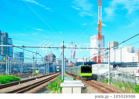 山手線新駅　高輪ゲートウェイ駅から品川方面の眺望 105026986